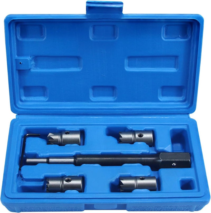 UTMALL 5Pcs Diesel Injector Seat & Cleaner Carbon Remover Seat Tools Cutter Milling Cutter Set Universal Car Tool Injector Remover - Image 2